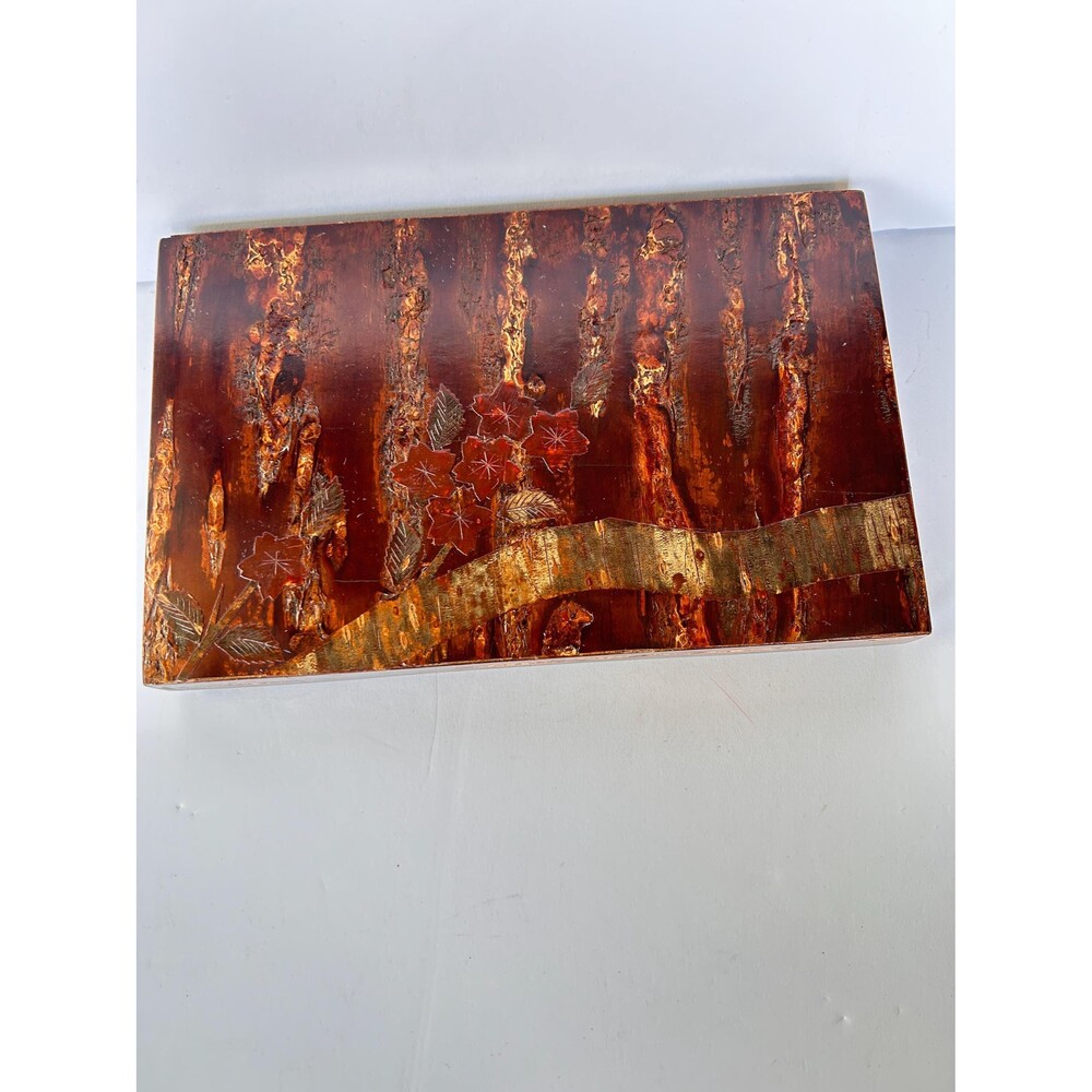 Vintage Japanese Kabazaiku Cherry Bark Box - Mid Century Wild Sakura Wood Box